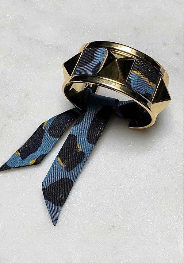 Annee Silk Scarf Studded Gold Cuff Annee Silk Scarf Studded Gold Cuff