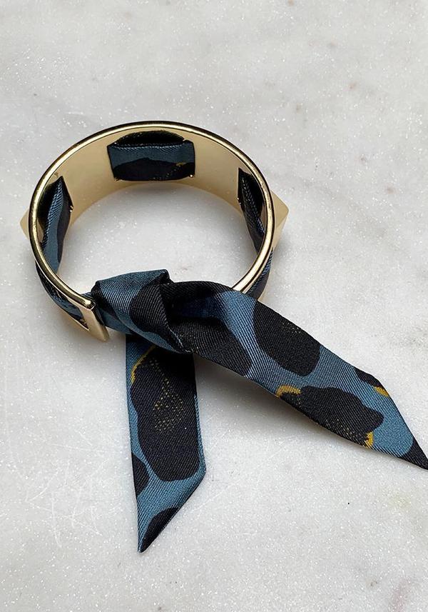 Annee Silk Scarf Studded Gold Cuff Annee Silk Scarf Studded Gold Cuff