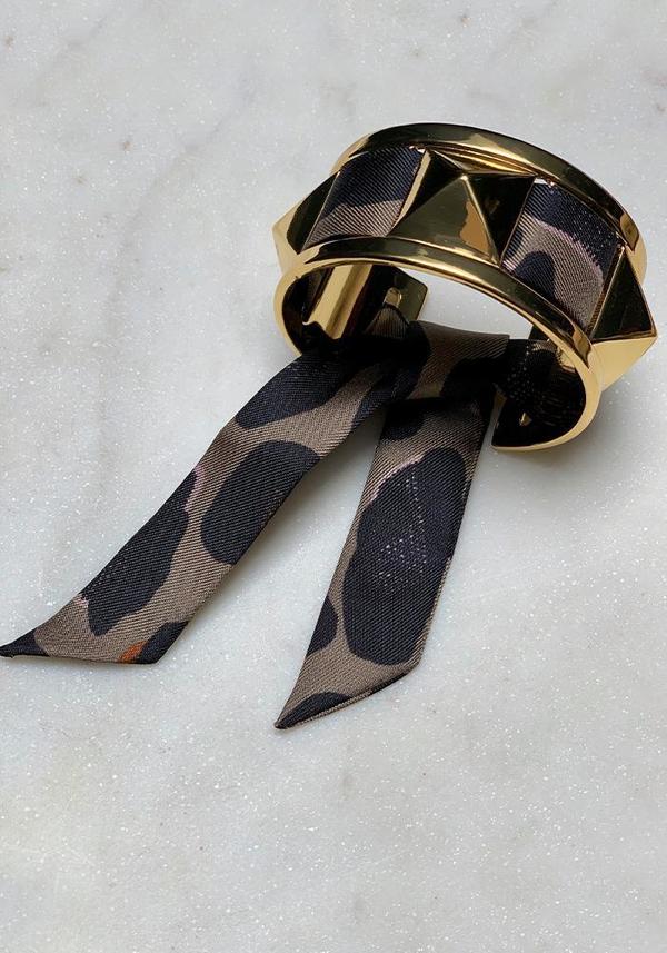 Annee Silk Scarf Studded Gold Cuff Annee Silk Scarf Studded Gold Cuff