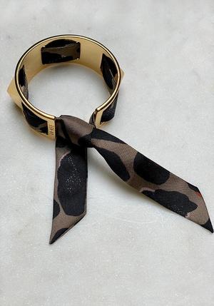 Annee Silk Scarf Studded Gold Cuff Annee Silk Scarf Studded Gold Cuff
