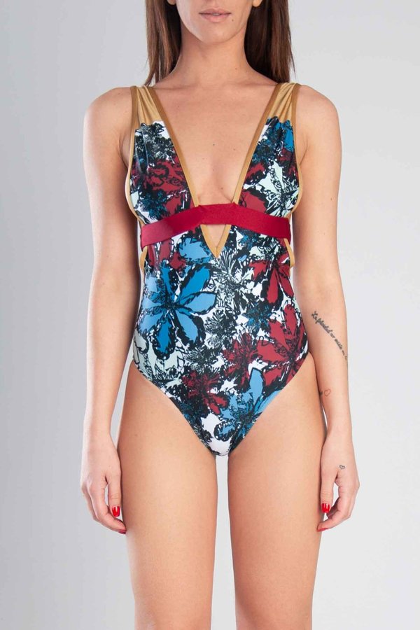 KARAKUSI RHOMBUS SWIMSUIT - FLOWER PRINT KARAKUSI RHOMBUS SWIMSUIT - FLOWER PRINT