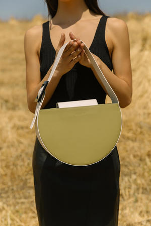 Audette Oval Bag - Olive/Cream Audette Oval Bag - Olive/Cream
