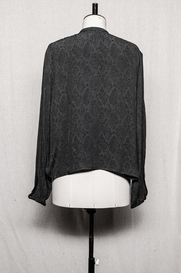 Berenik BLOUSE WITH LONG SLEEVES AND CONCEALED BUTTONS - black/grey Berenik BLOUSE WITH LONG SLEEVES AND CONCEALED BUTTONS - black/grey