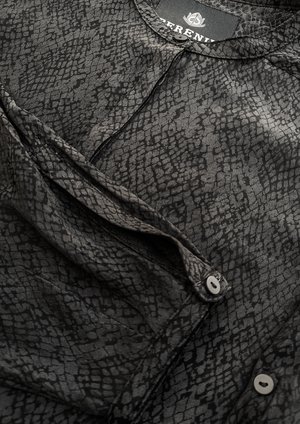 Berenik BLOUSE WITH LONG SLEEVES AND CONCEALED BUTTONS - black/grey Berenik BLOUSE WITH LONG SLEEVES AND CONCEALED BUTTONS - black/grey