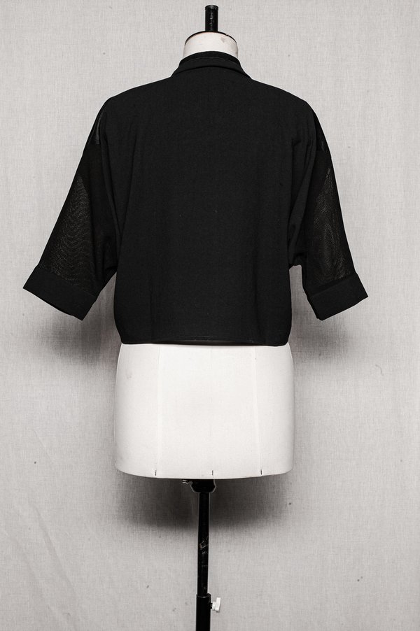 Berenik BLOUSE SHORT - black patchwork Berenik BLOUSE SHORT - black patchwork