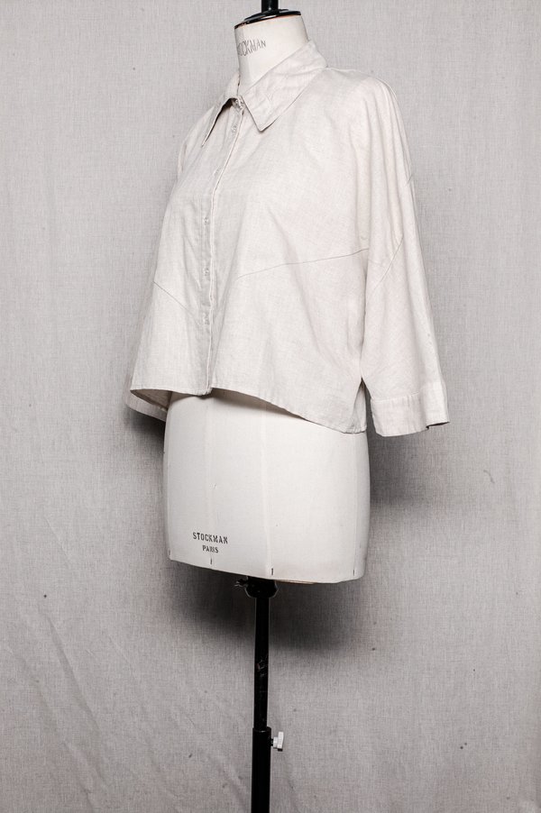 Berenik BLOUSE SHORT in linen - natural white Berenik BLOUSE SHORT in linen - natural white