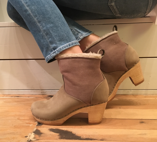 slip on shearling boots