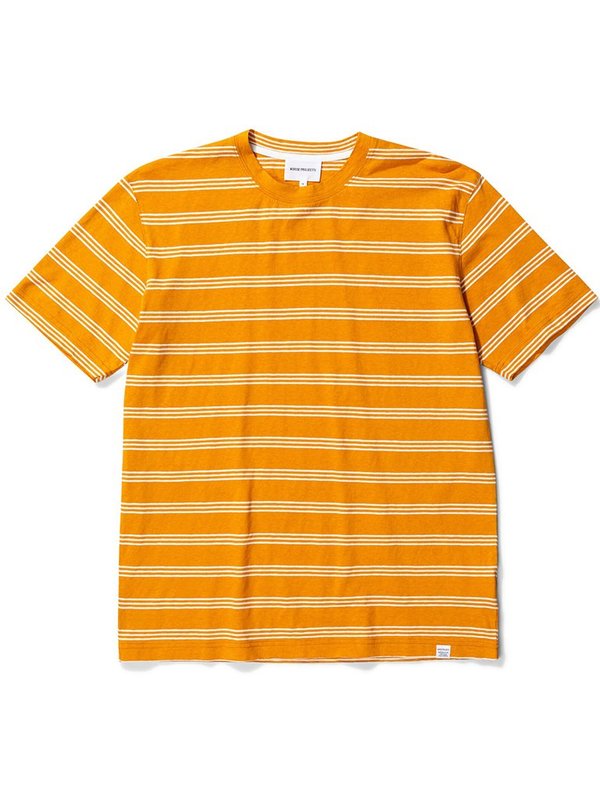 Norse Projects Johannes Stripe T Shirt - Cadmium Orange Norse Projects Johannes Stripe T Shirt - Cadmium Orange