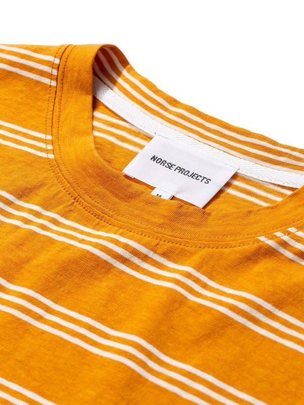 Norse Projects Johannes Stripe T Shirt - Cadmium Orange Norse Projects Johannes Stripe T Shirt - Cadmium Orange