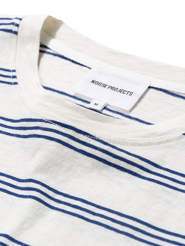 Norse Projects Johannes Stripe T Shirt - Twilight Blue Norse Projects Johannes Stripe T Shirt - Twilight Blue