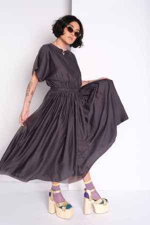 Black Crane Pleated Dress Black Crane Pleated Dress