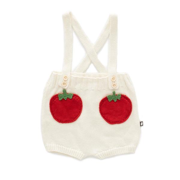 Oeuf Tomato Pocket Shorts in White/Tomato