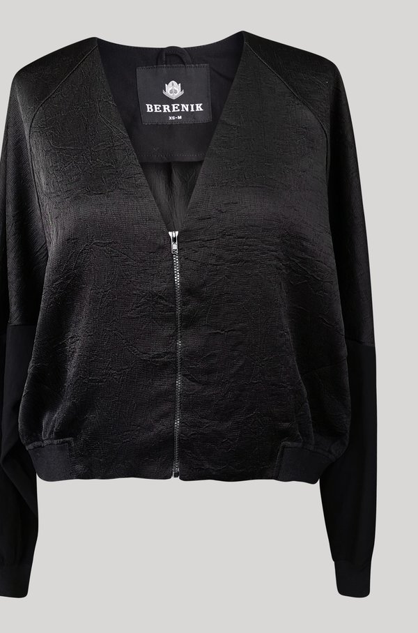 Berenik V COLLAR JACKET - black shiny/matt