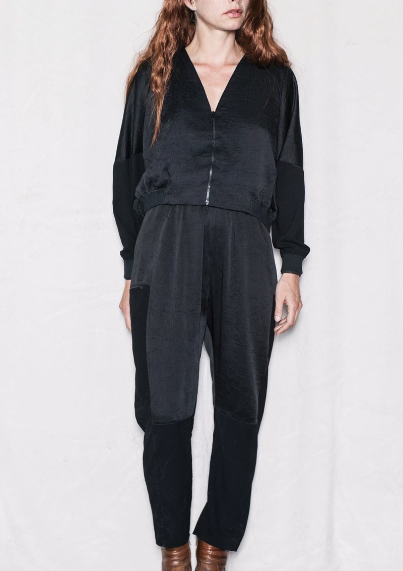 Berenik V COLLAR JACKET - black shiny/matt