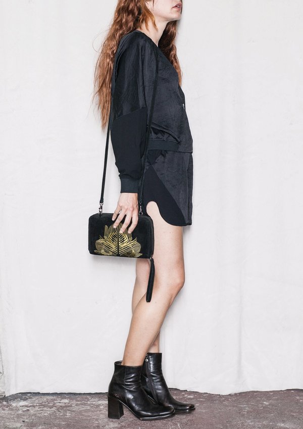 Berenik V COLLAR JACKET - black shiny/matt