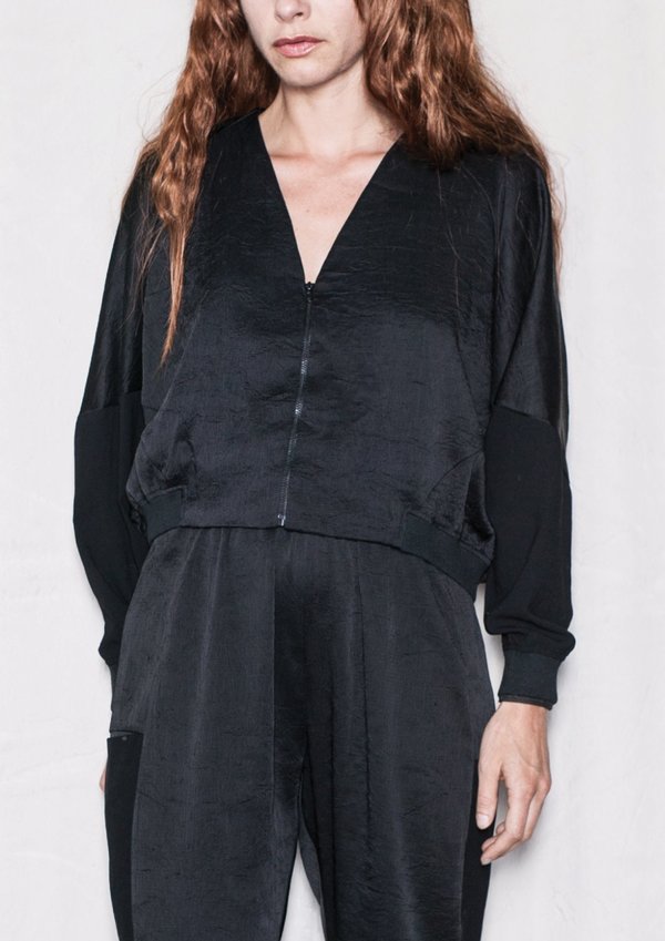 Berenik V COLLAR JACKET - black shiny/matt