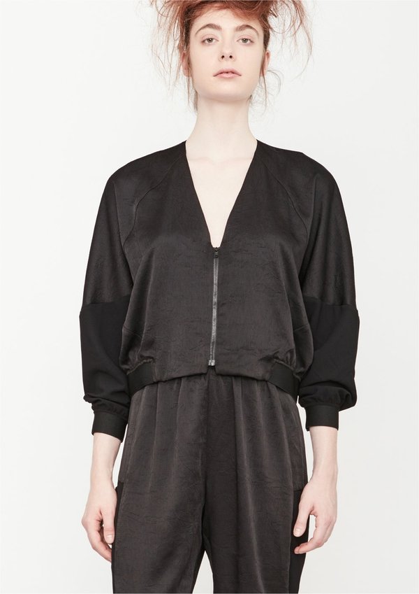 Berenik V COLLAR JACKET - black shiny/matt