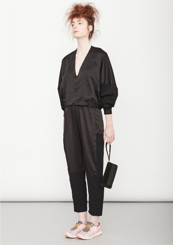 Berenik V COLLAR JACKET - black shiny/matt
