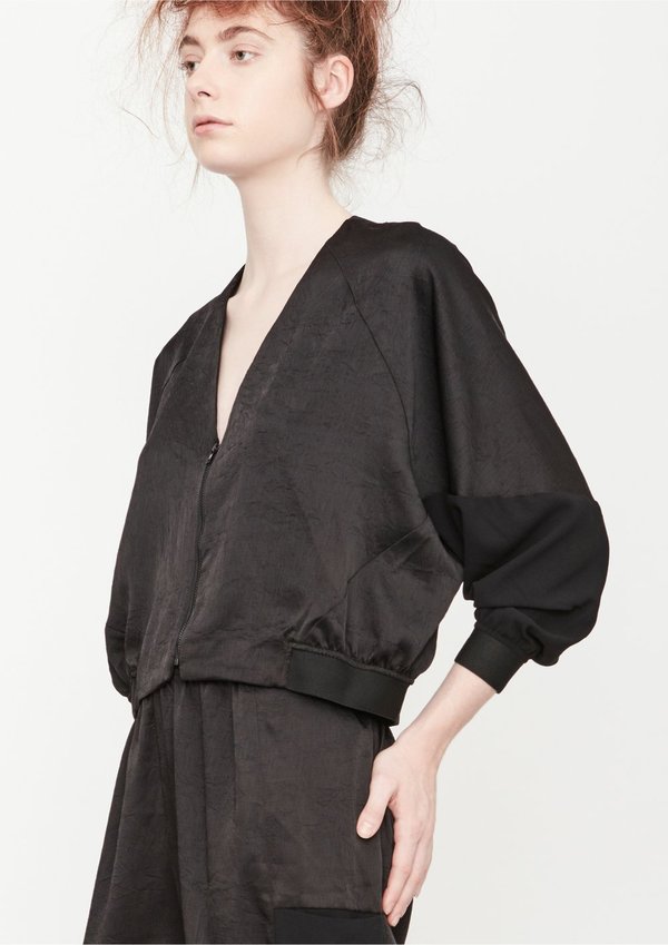 Berenik V COLLAR JACKET - black shiny/matt