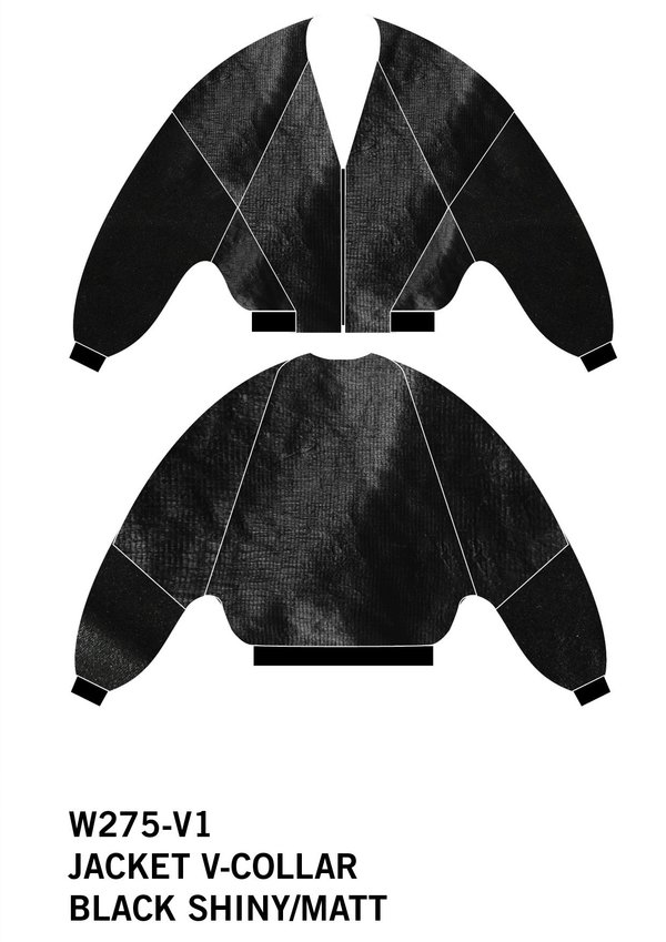 Berenik V COLLAR JACKET - black shiny/matt