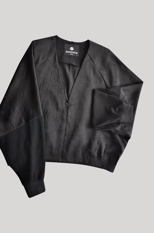 Berenik V COLLAR JACKET - black shiny/matt