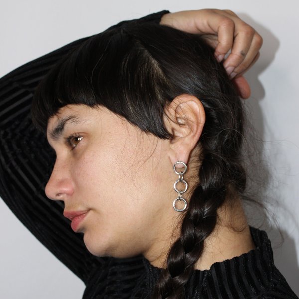 Body Double Chained Earrings - sterling silver Body Double Chained Earrings - sterling silver