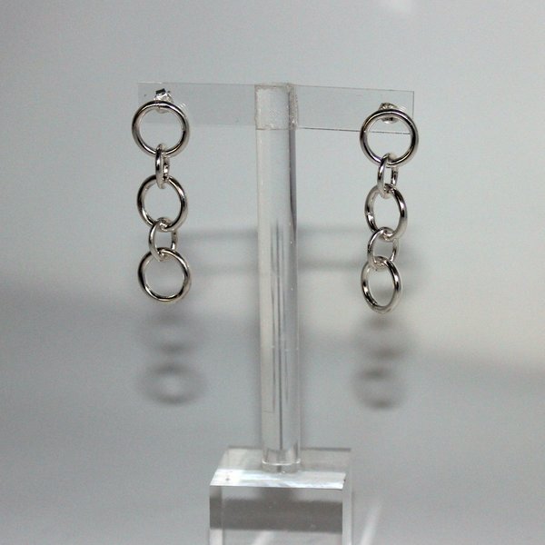 Body Double Chained Earrings - sterling silver Body Double Chained Earrings - sterling silver