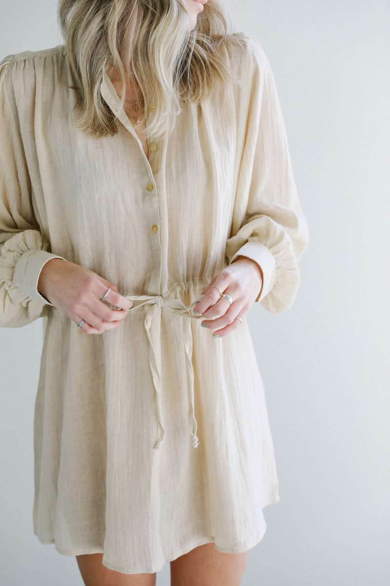All That Remains Edie Shirt Dress - Almond