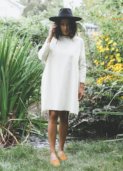 Black Crane - Painter Dress in Cream Black Crane - Painter Dress in Cream