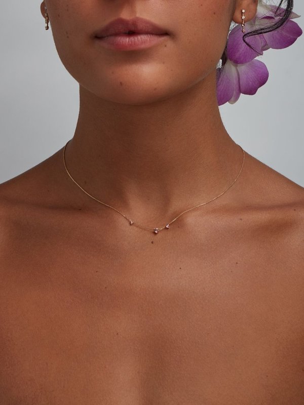 wwake three step necklace - pink tourmaline wwake three step necklace - pink tourmaline