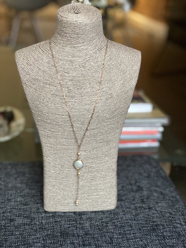 The Loved One Lariat Pearl Coin Necklace The Loved One Lariat Pearl Coin Necklace