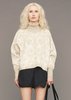 Berenik KNIT JACQUARD SWEATER TURTLENECK - Beige/White - Thumbnail 8