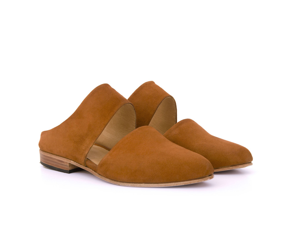 ZOU XOU Mule in Burnt Sienna Suede Garmentory