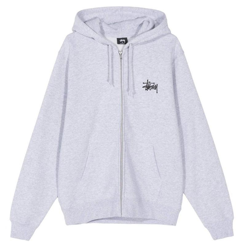 Stussy Basic Zip Hoodie - Ash Heather | Garmentory