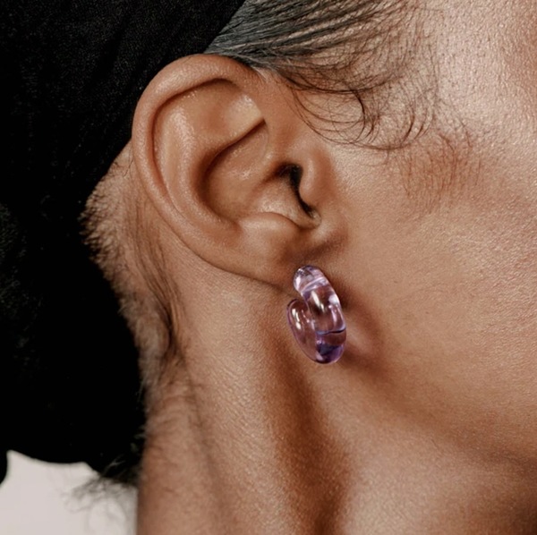 Wolf Circus Blown Glass Hoops - Purple Wolf Circus Blown Glass Hoops - Purple