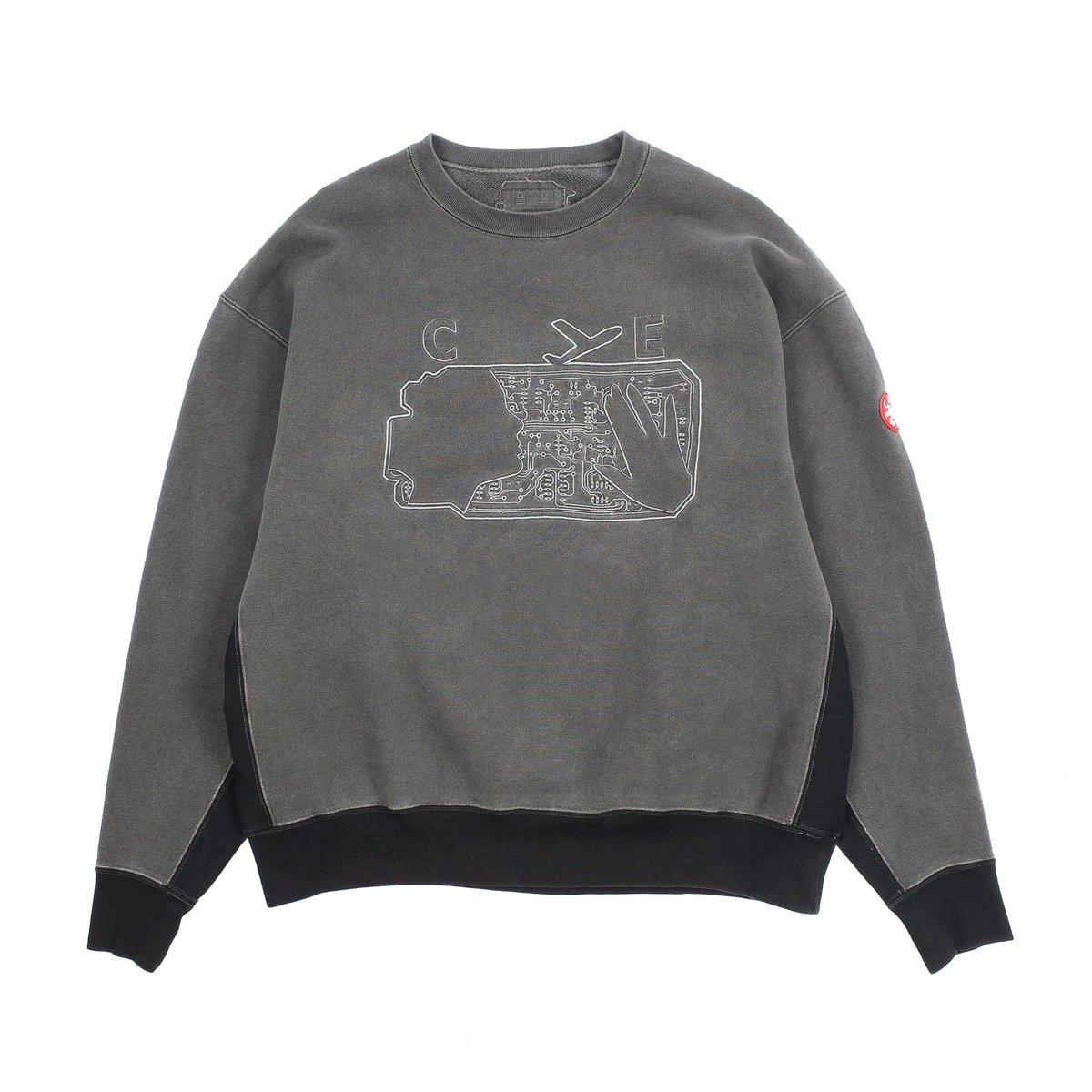 Cav Empt OVERDYE EMB DEPART CREW NECK - CHARCOAL | Garmentory
