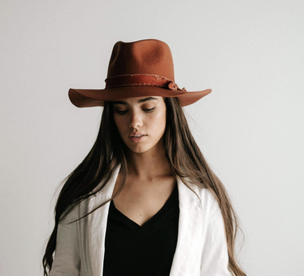 Gigi Pip Hannah Felt Fedora hat in rust Classic GIGI PIP Women main image 3