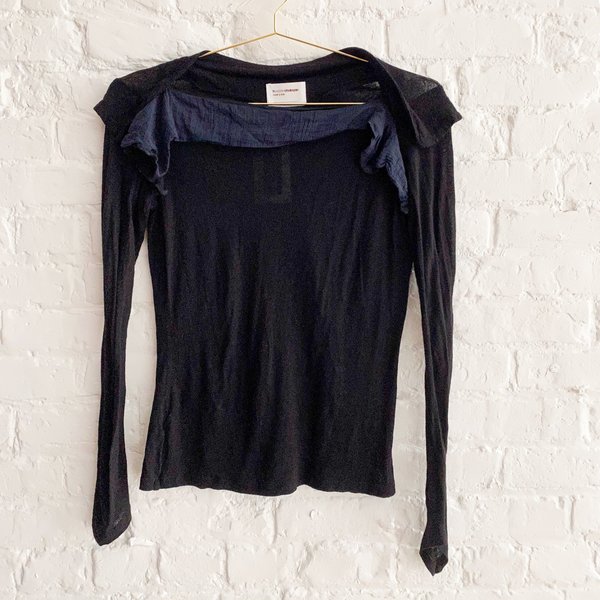 トップス hussein chalayan ss03 docking shirts 2000s Hussein Chalayan - pigmented t-shirt with different