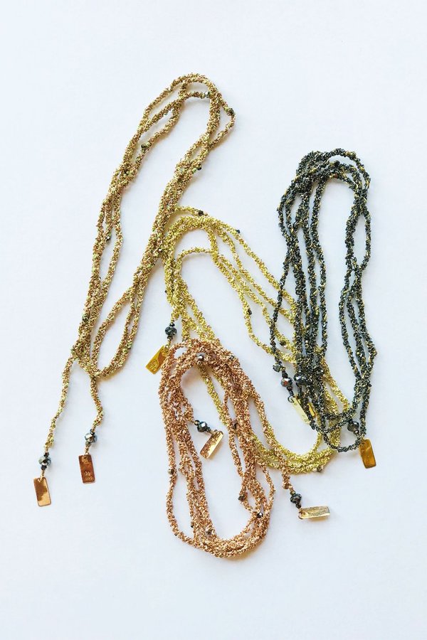 Marie Laure Chamorel Gold & Sterling Silver Necklace/Bracelet - Golded Nude Marie Laure Chamorel Gold & Sterling Silver Necklace/Bracelet - Golded Nude