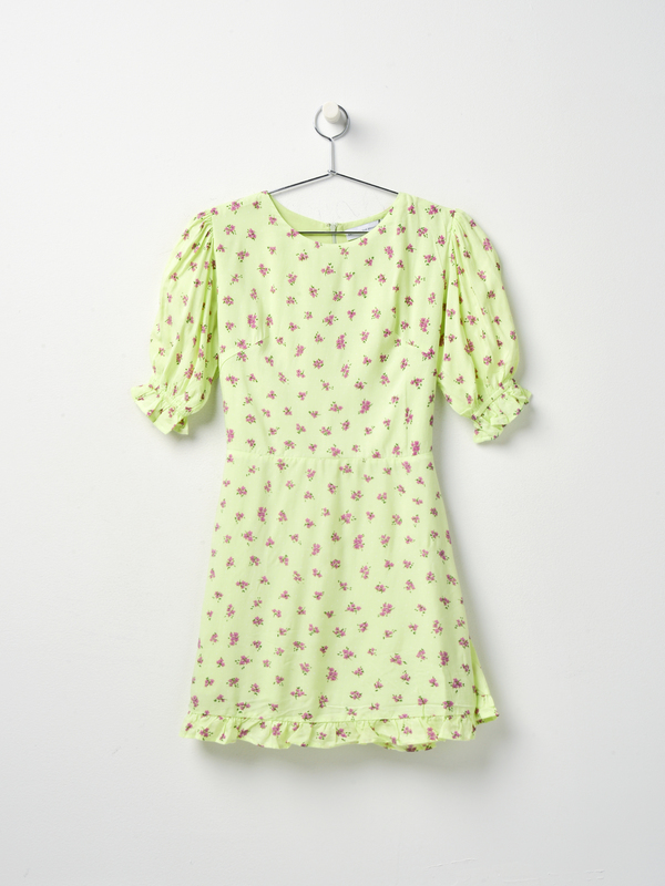 Faithfull The Brand FLORENCE MINI DRESS - LIME Faithfull The Brand FLORENCE MINI DRESS - LIME