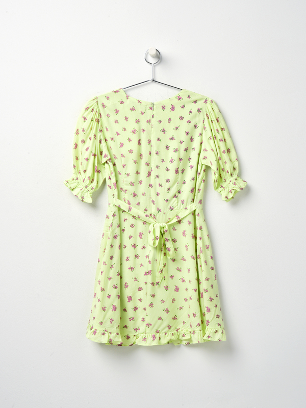Faithfull The Brand FLORENCE MINI DRESS - LIME Faithfull The Brand FLORENCE MINI DRESS - LIME