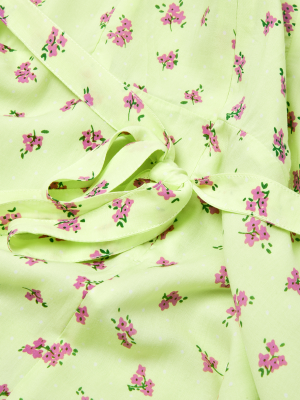 Faithfull The Brand FLORENCE MINI DRESS - LIME Faithfull The Brand FLORENCE MINI DRESS - LIME