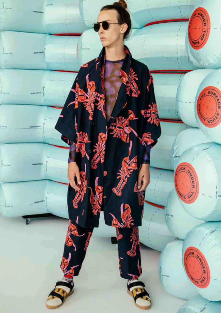 Henrik Vibskov Cliff Hanger Short Jacket - Lobster embroidery