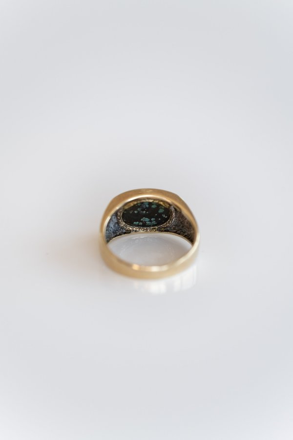 Vintage VEINY TURQUOISE SIGNET RING - 10K Gold Vintage VEINY TURQUOISE SIGNET RING - 10K Gold