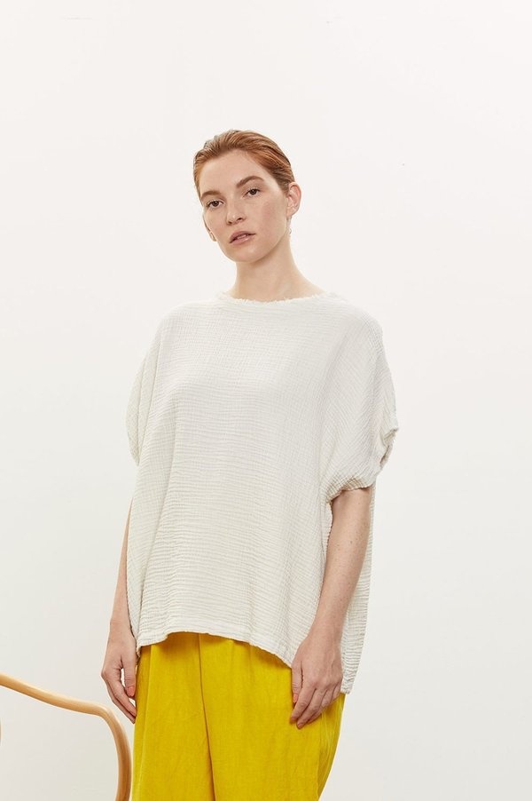 Black Crane Double Gauze Top Black Crane Double Gauze Top