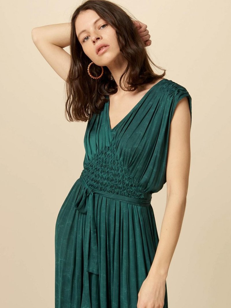 Safran Sessn Sessun Robe Ava Sessun Ava Dress June Green Garmentory