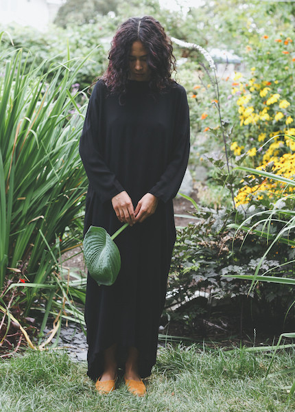 Black Crane - Pleated Cocoon Dress in Black Black Crane - Pleated Cocoon Dress in Black