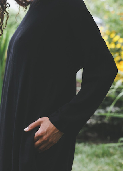 Black Crane - Pleated Cocoon Dress in Black Black Crane - Pleated Cocoon Dress in Black