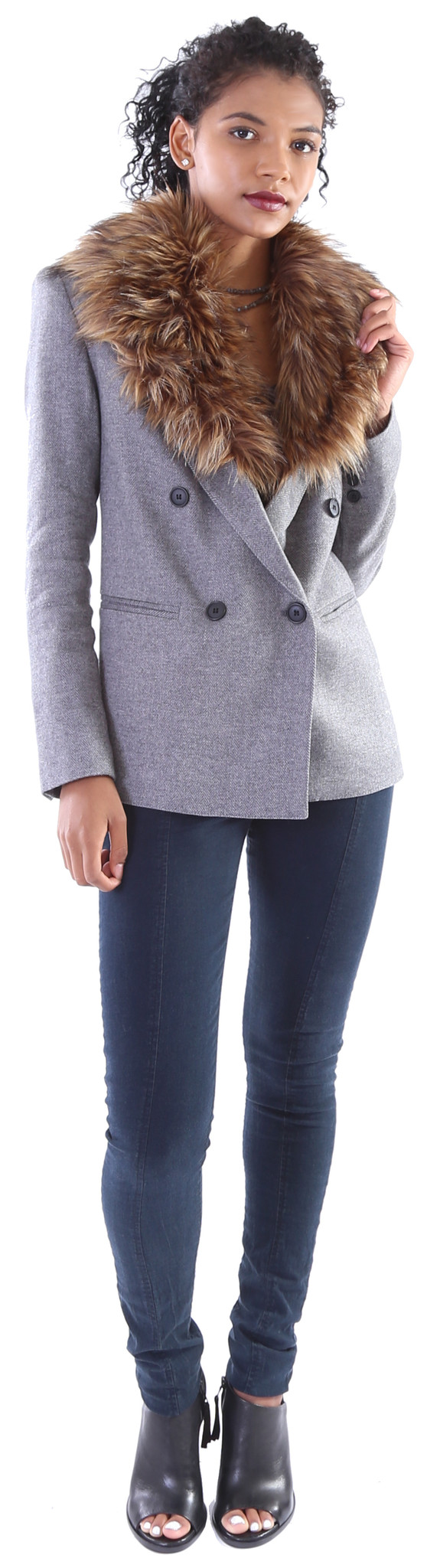 Smythe Double Breasted Blazer w/ Detachable Faux Fur Smythe Double Breasted Blazer w/ Detachable Faux Fur