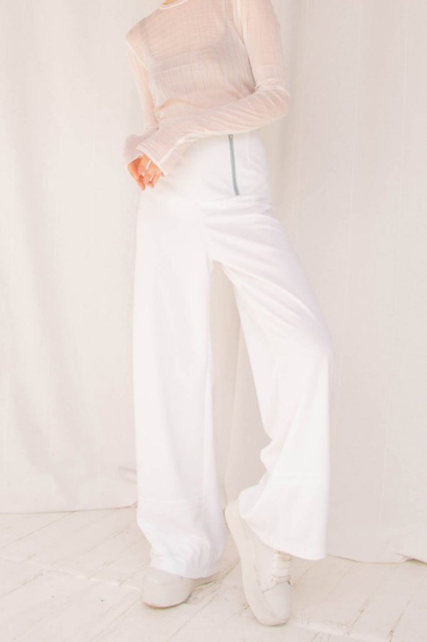 I Am That Shop Collect Call Textured Zipper Pant - White I Am That Shop Collect Call Textured Zipper Pant - White